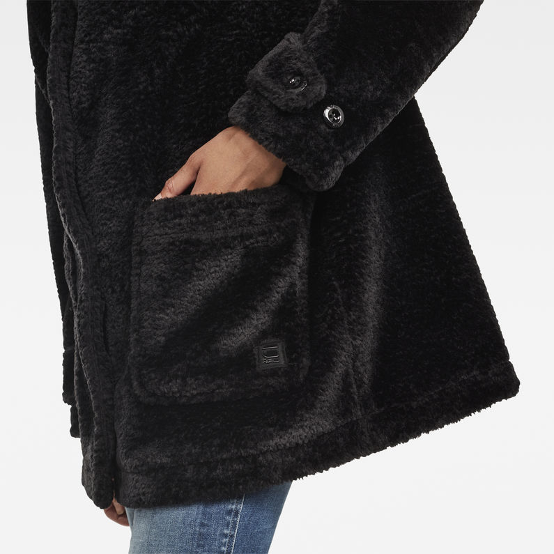 G-Star RAW® Deline Teddy Mac Jacket Schwarz detail shot