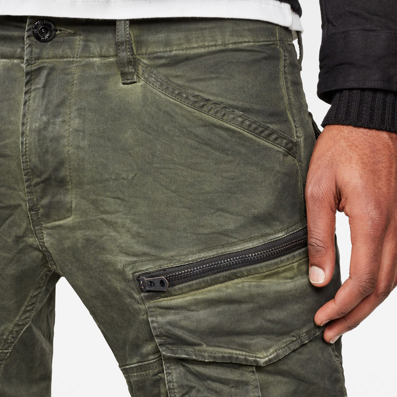 G-Star RAW® Rovic Zip 3D Straight Tapered Pants Green detail shot