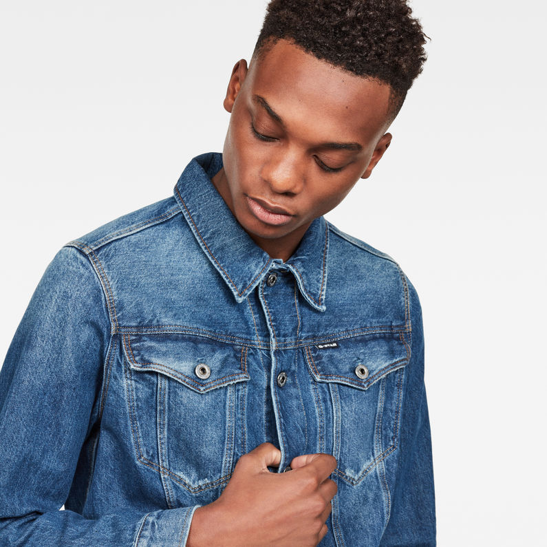 G-STAR® 3301 Slim Jacket Mittelblau detail shot