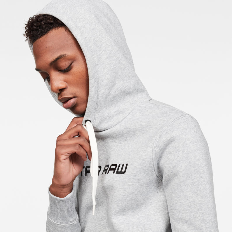 G-Star RAW® Loaq Hooded Core Sweat Grey detail shot