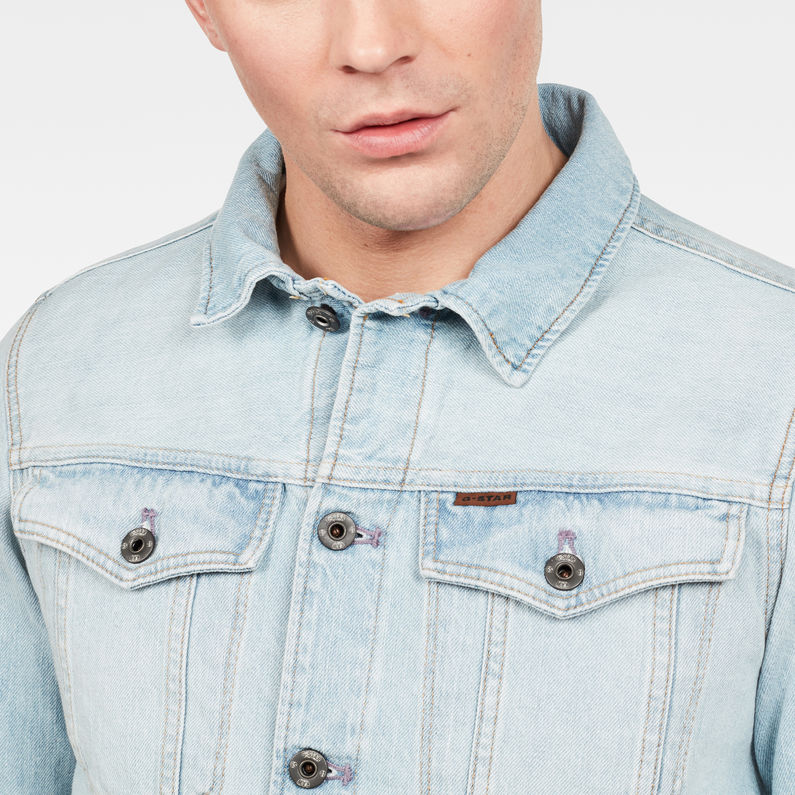 G-STAR® 3301 Deconstructed 3D Slim Jacket Mittelblau detail shot