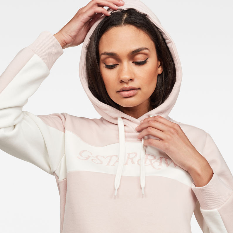 G-STAR® Color Block Xzula Hooded Sweat Pink detail shot