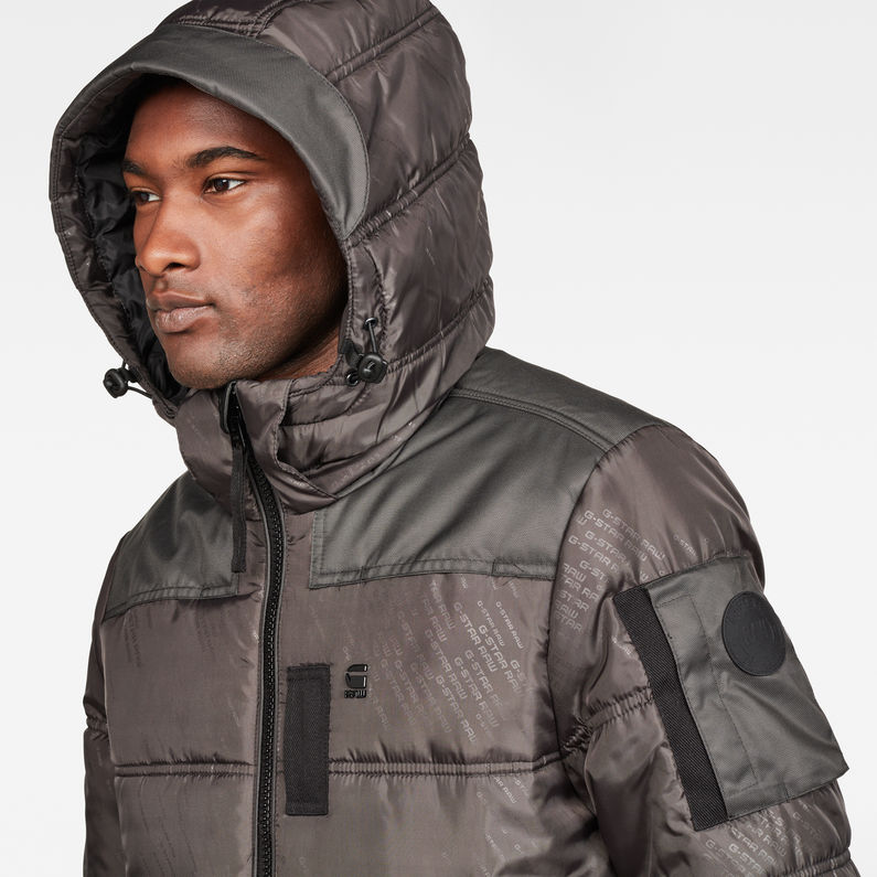 G-Star RAW® Whistler Hooded Bomber Gris detail shot