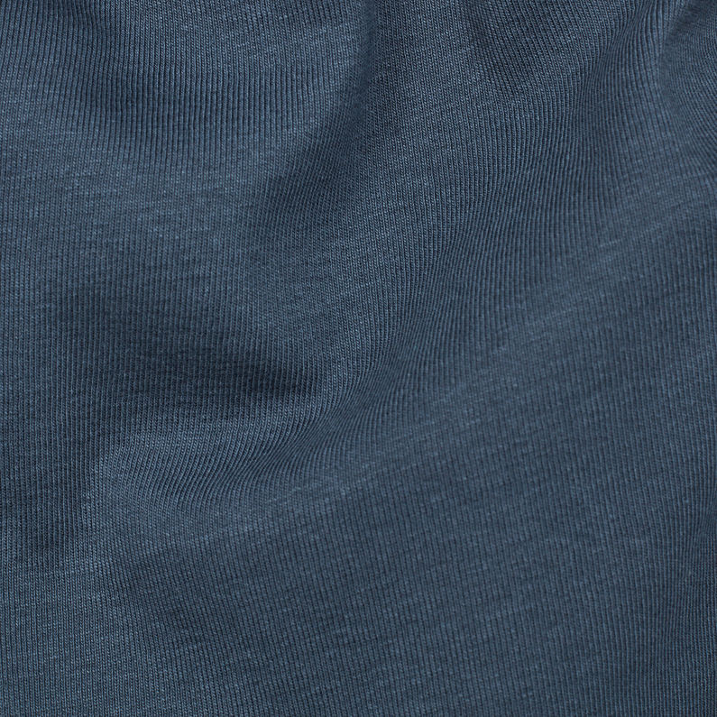 G-Star RAW® Base Round Neck Long Sleeve T-Shirt Bleu moyen fabric shot