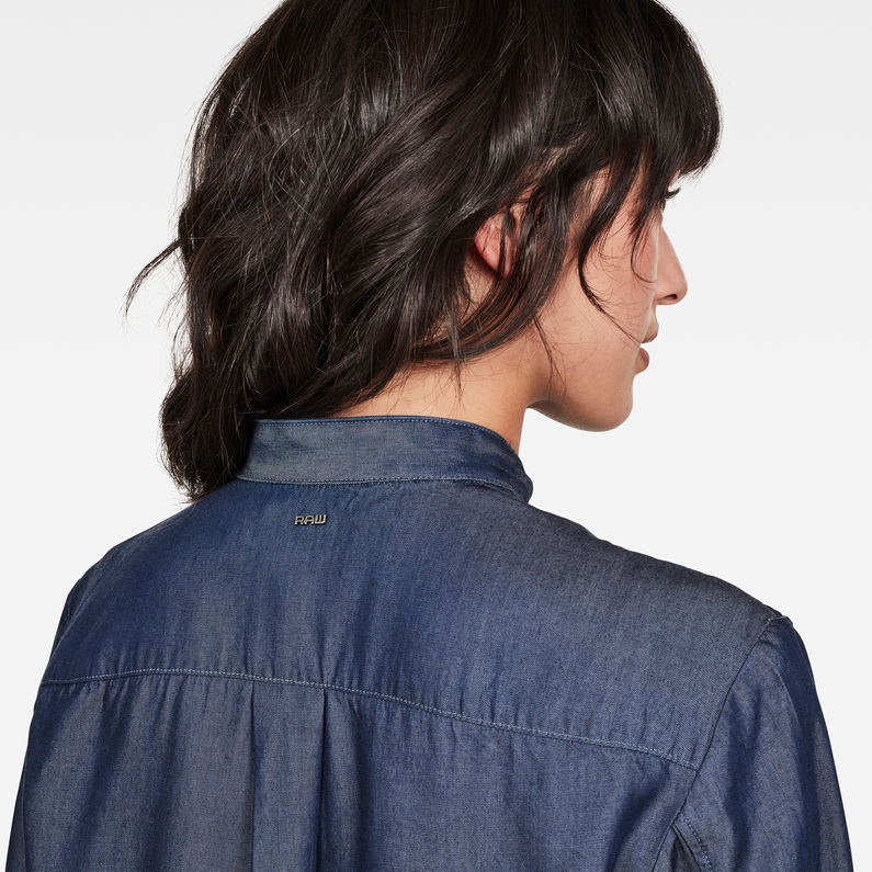 G-Star RAW® Deline Boyfriend Bow Blouse Dunkelblau detail shot