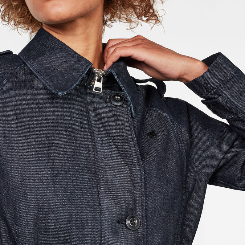 G-STAR® Minor Denim Classic Trench Dark blue detail shot