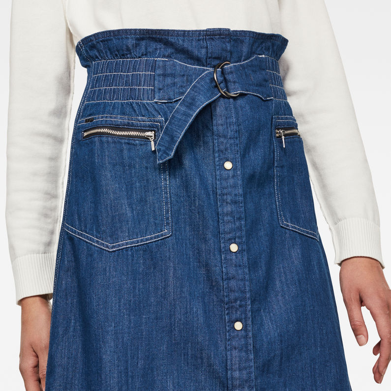 G-STAR® Tacoma Zip Paperbag Rok Donkerblauw