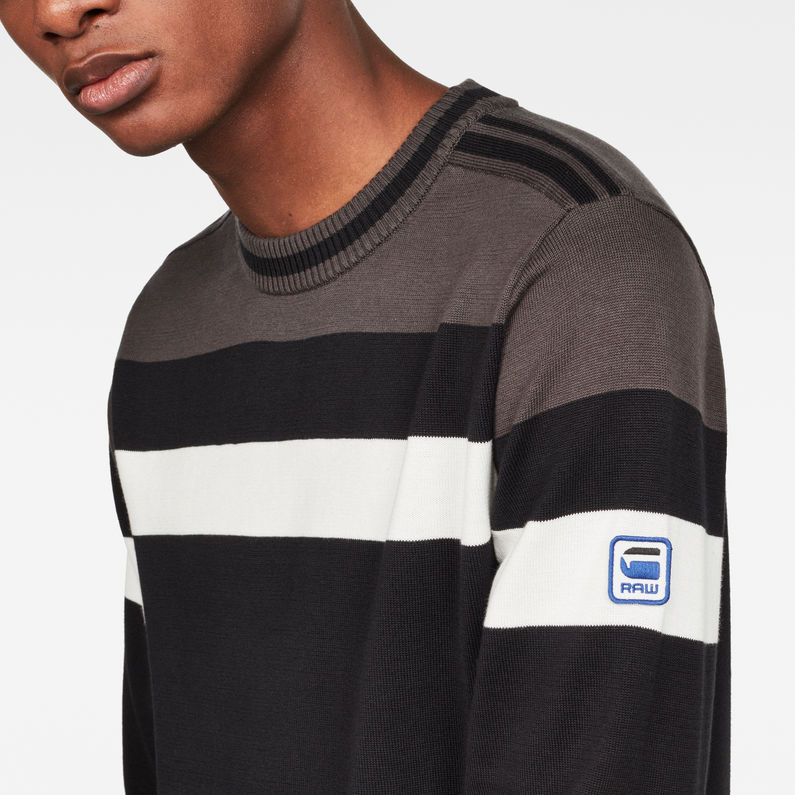 G-Star RAW® Sport Stripe Knit Schwarz detail shot