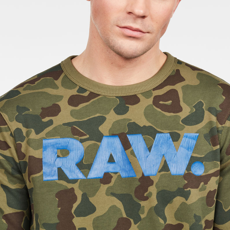 G-Star RAW® Zeabel Beach Camo Core Sweat Green detail shot