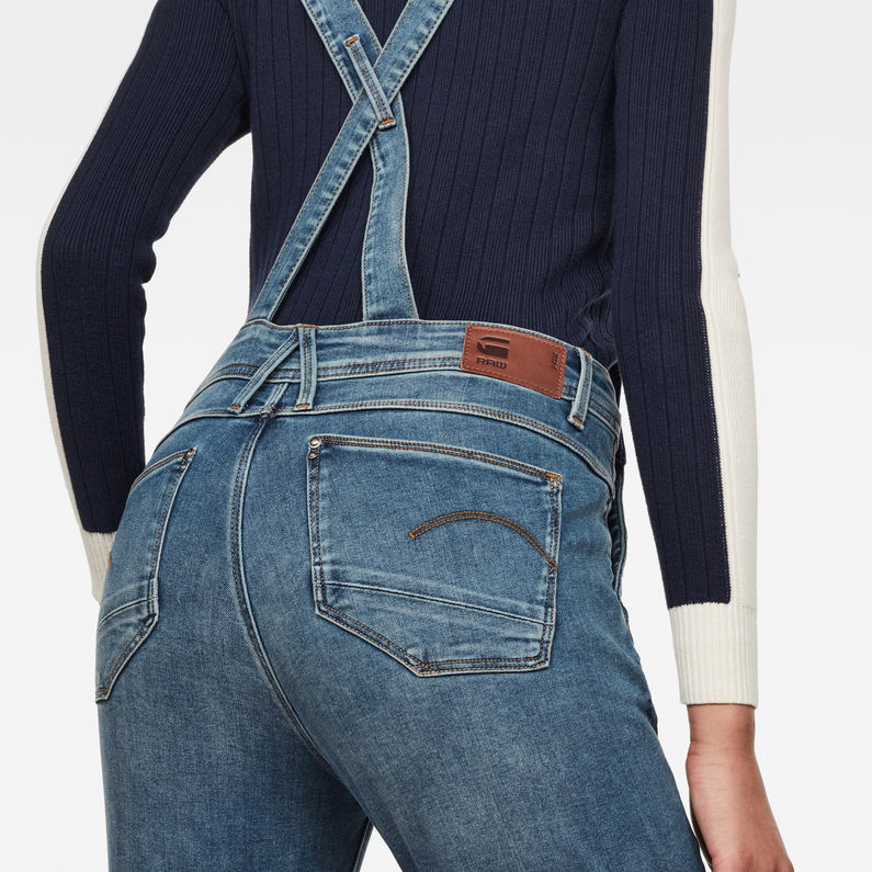 G-STAR® Lynn High Slim Navy Overall Medium blue detail shot