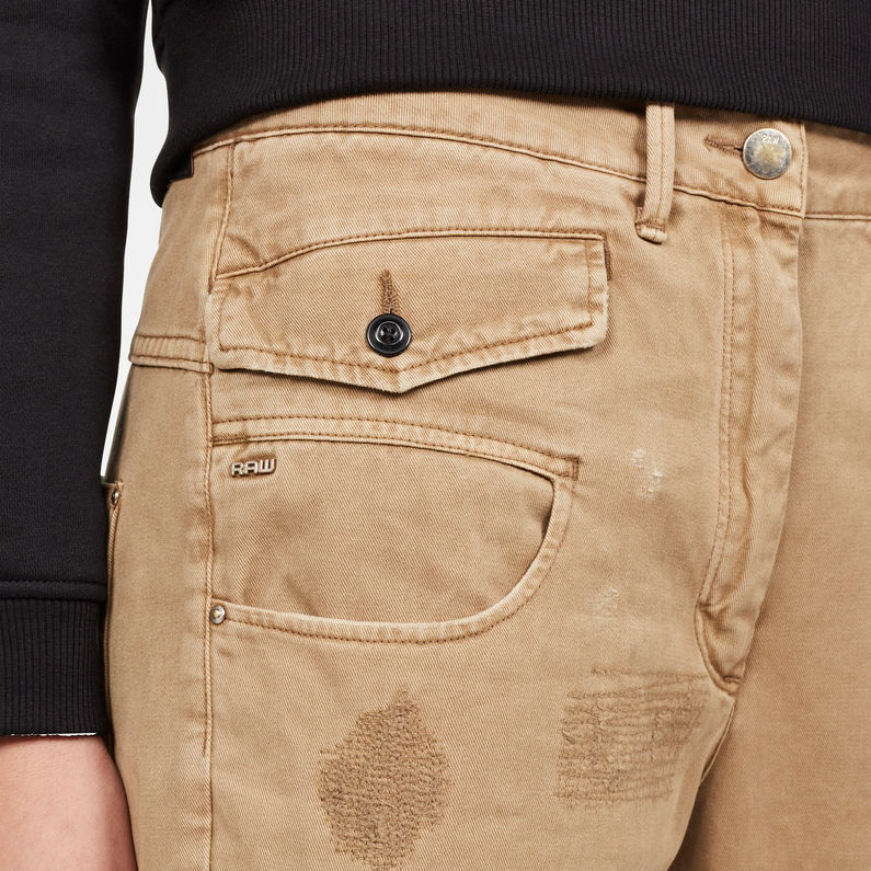 G-Star RAW® Army Radar Mid Waist Boyfriend Trousers Brown detail shot