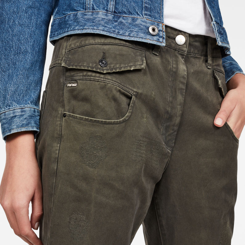 G-Star RAW® Army Radar Mid Waist Boyfriend Trousers Grey detail shot