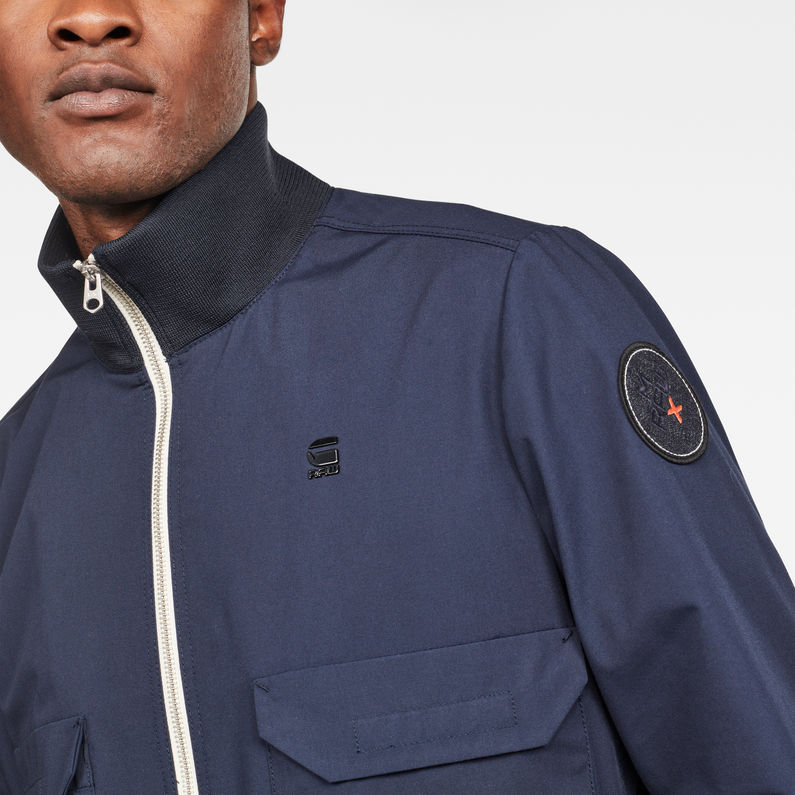 G-STAR® MAXRAW I XPO Badge Overshirt Bleu foncé detail shot