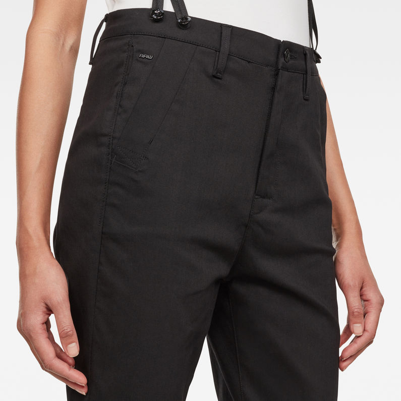G-STAR® Bronson braces mid boyfriend chino wmn Noir detail shot