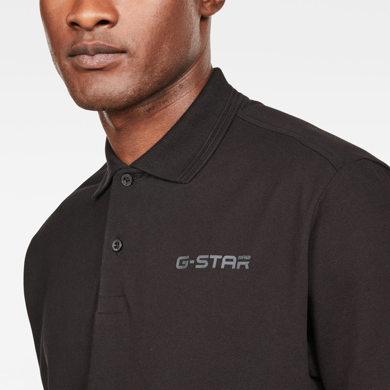 G-Star RAW® Shelo Graphic Polo Black detail shot