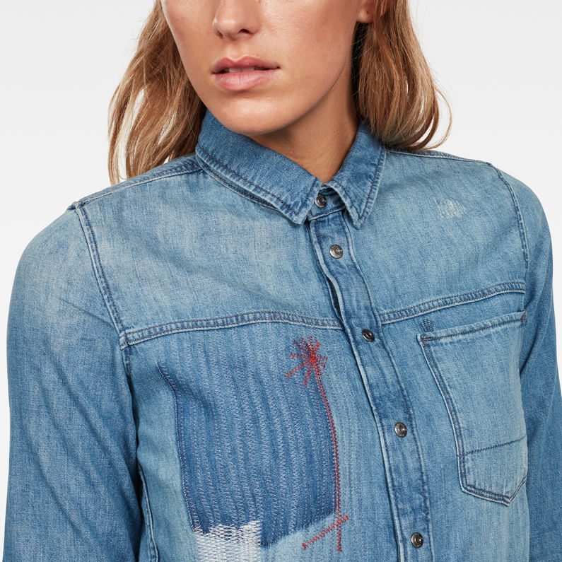 G-STAR® Arc Boyfriend Boiler Suit Mittelblau detail shot