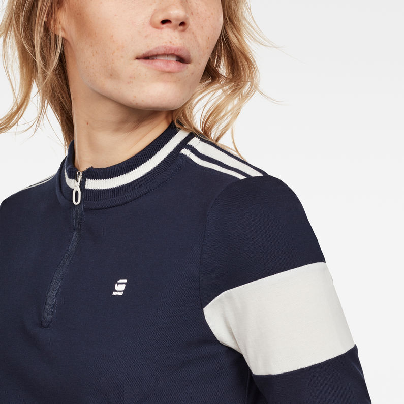 G-Star RAW® Cergy Zip Slim Top Dark blue detail shot