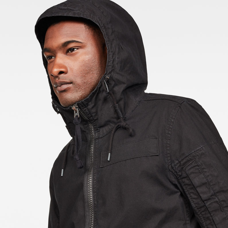 G-Star RAW® Batt Hooded Overshirt Black detail shot