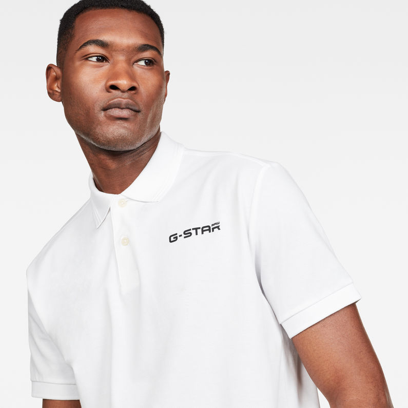 G-Star RAW® Shelo Graphic Polo Weiß detail shot