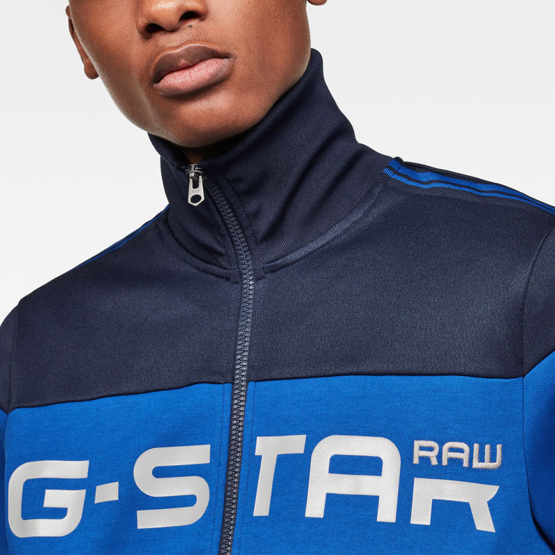 G-Star RAW® Alchesai Slim Tracktop Sweat Donkerblauw detail shot