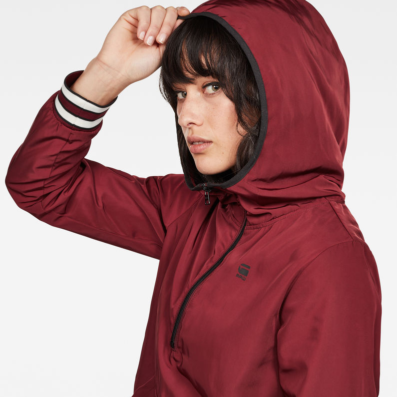G-Star RAW® Strett Hooded Slim Anorak Red detail shot