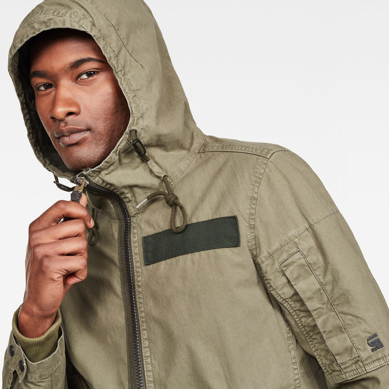 G-Star RAW® Batt Hooded Overshirt Grün detail shot