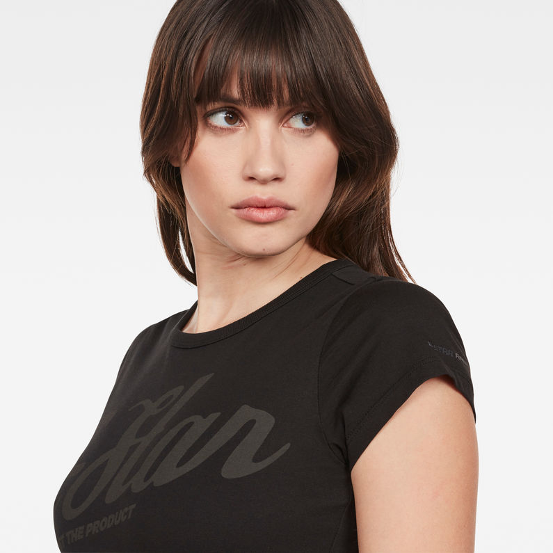 G-Star RAW® Graphic 26 Slim T-Shirt Negro detail shot