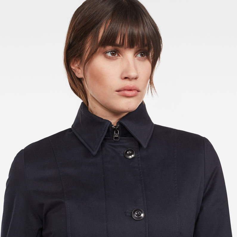 G-Star RAW® Minor Long Slim Padded Trench Dark blue detail shot