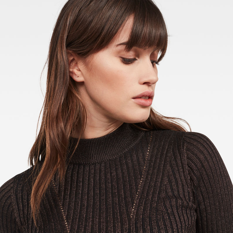 G-Star RAW® Lynn Mock-Turtle Knit Black detail shot