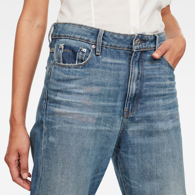 G-Star RAW® 3301 High Boyfriend Tape Restored Jeans Medium blue detail shot