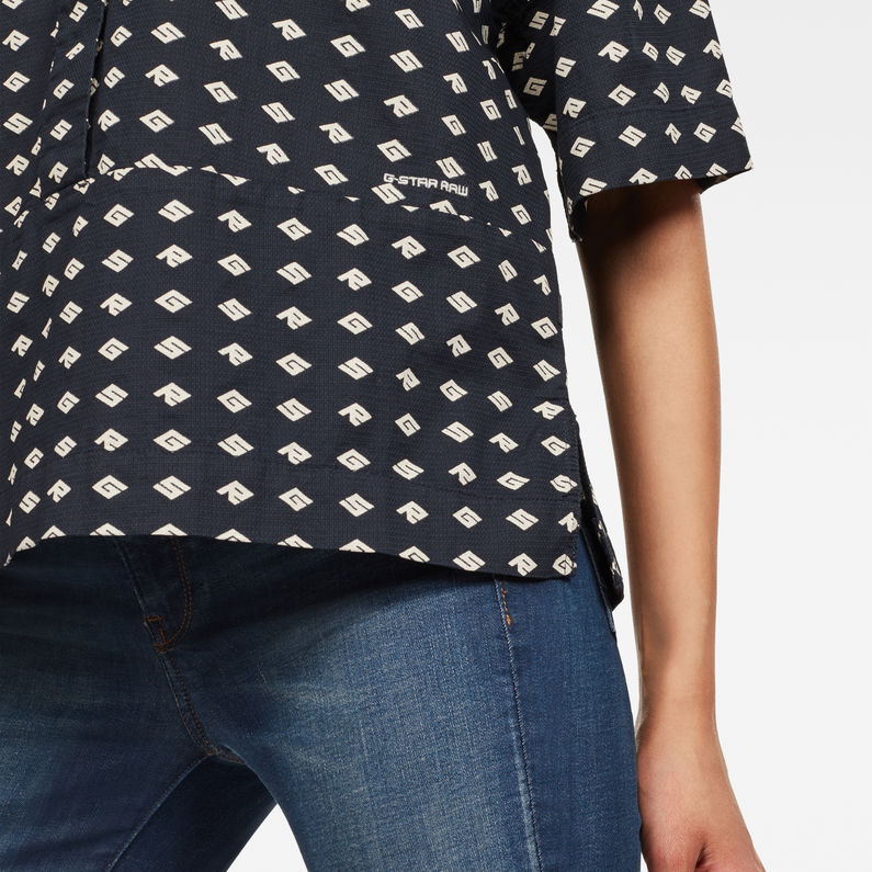 G-Star RAW® Blake Core Polo Midden blauw detail shot