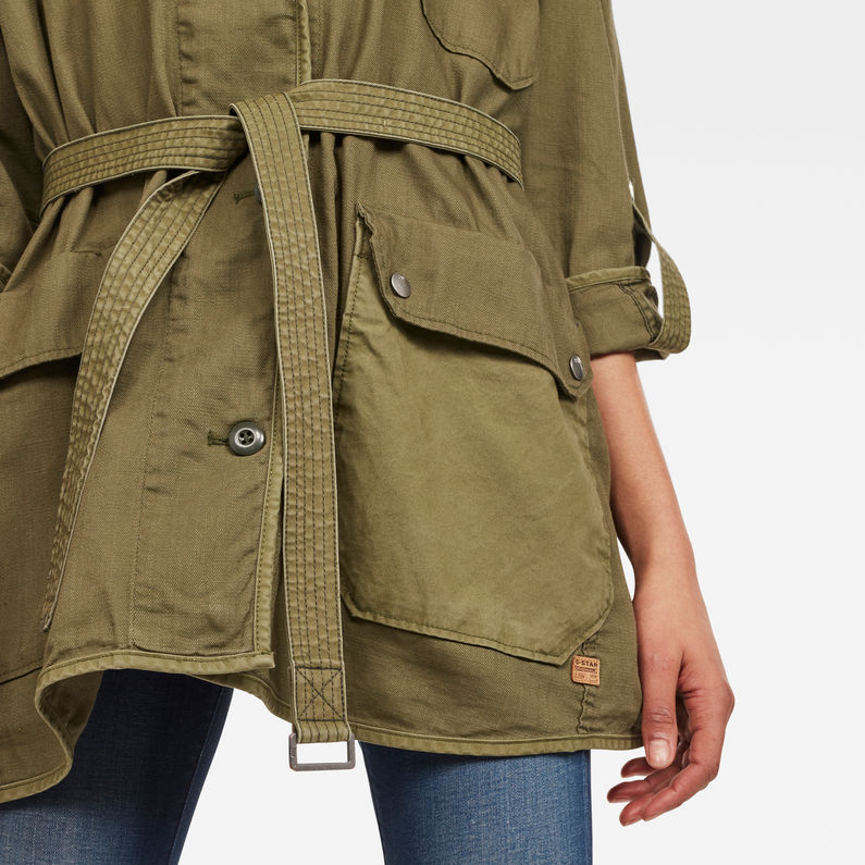 G-STAR® Veste Beryl Overcoat Vert detail shot