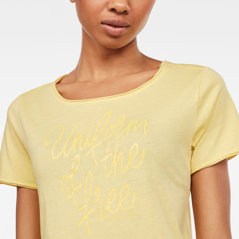 G-Star RAW® T-shirt Graphic 18 Mysid Slim Jaune detail shot