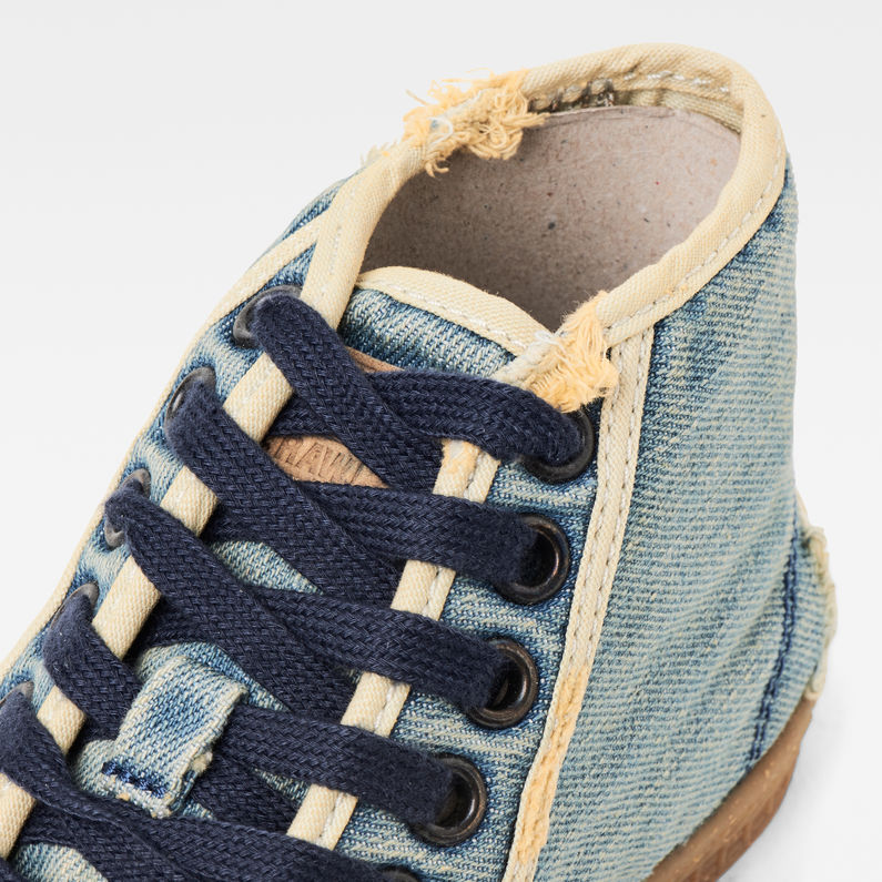 sneakers with raw denim