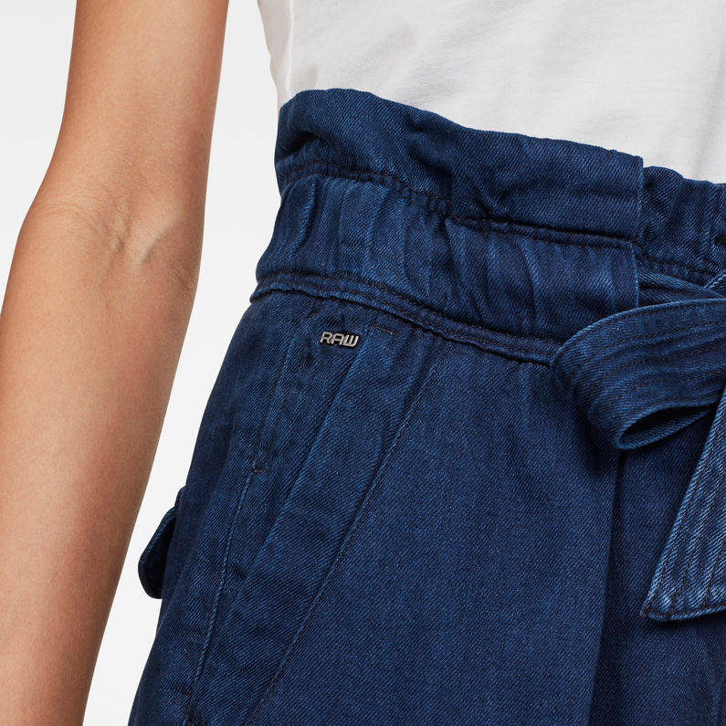 G-STAR® Bronson Army Paperbag Broek Donkerblauw detail shot