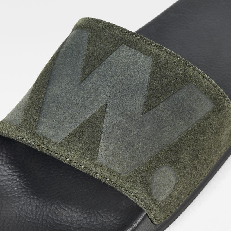 G-Star RAW® Cart Slide II Suede Green detail