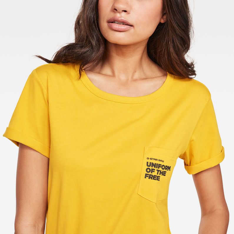 G-Star RAW® Graphic 1 Pocket T-Shirt Amarillo detail shot