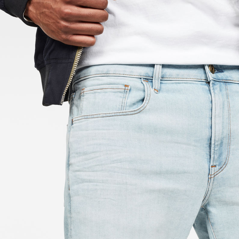 G-STAR® 3301 Denim Slim Shorts Light blue detail shot buckle