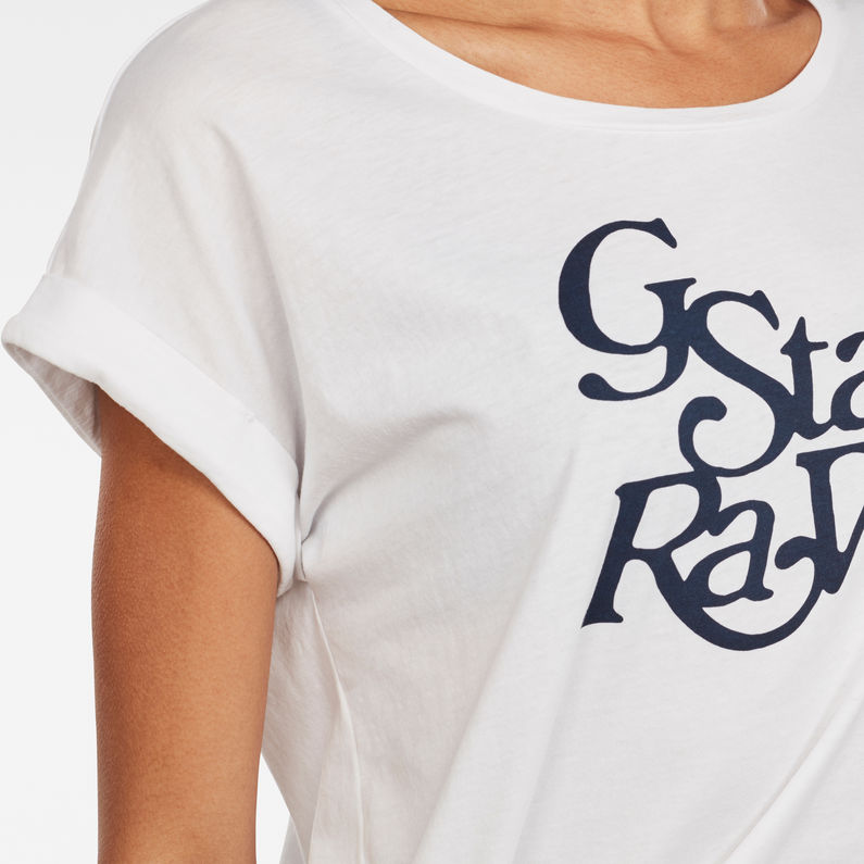 G-Star RAW® Graphic 67 Luge Knotted T-Shirt White detail shot
