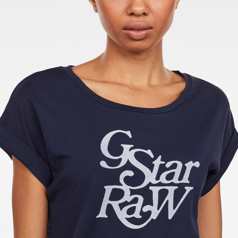 G-Star RAW® Graphic 67 Luge Knotted T-Shirt Dunkelblau detail shot