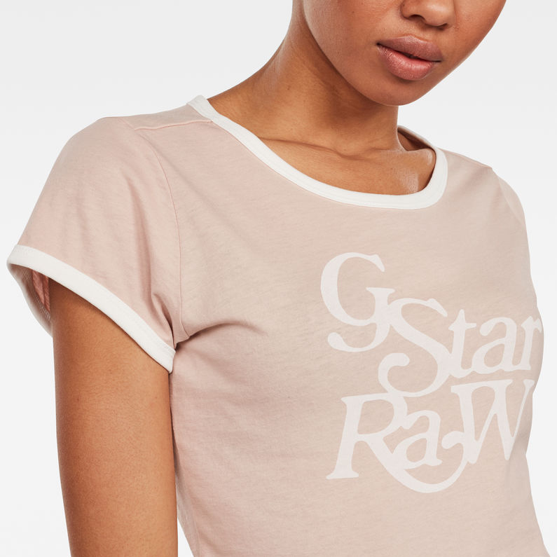 G-Star RAW® Camiseta Graphic 19 Ringer Slim Rosa detail shot