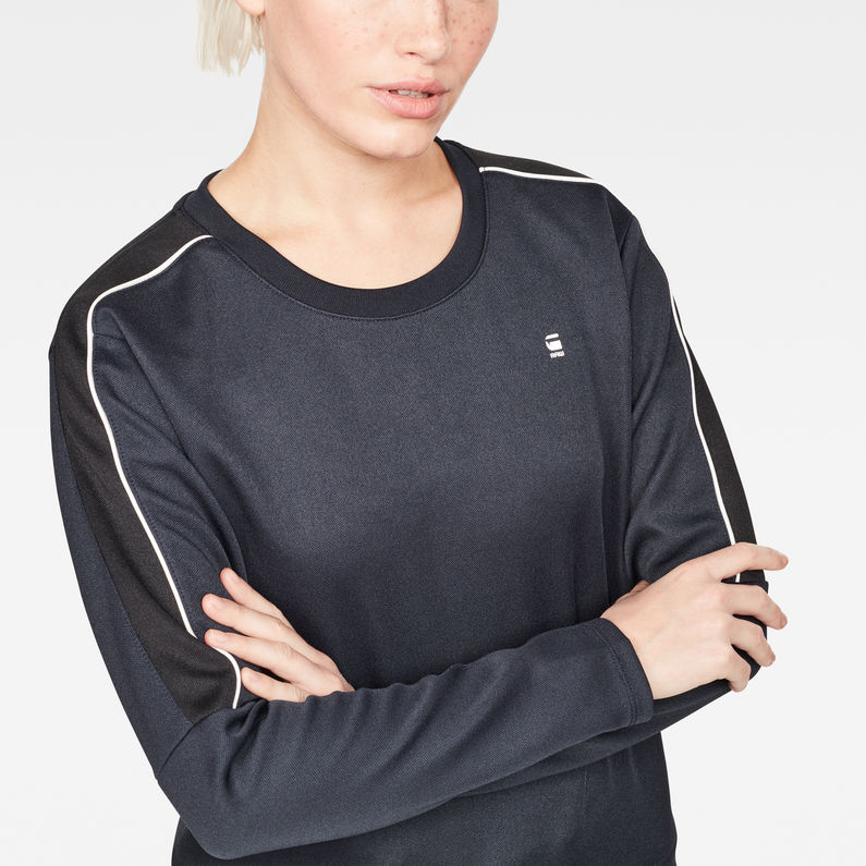 G-Star RAW® Nostelle Stripe Cropped Sweater Dark blue detail shot