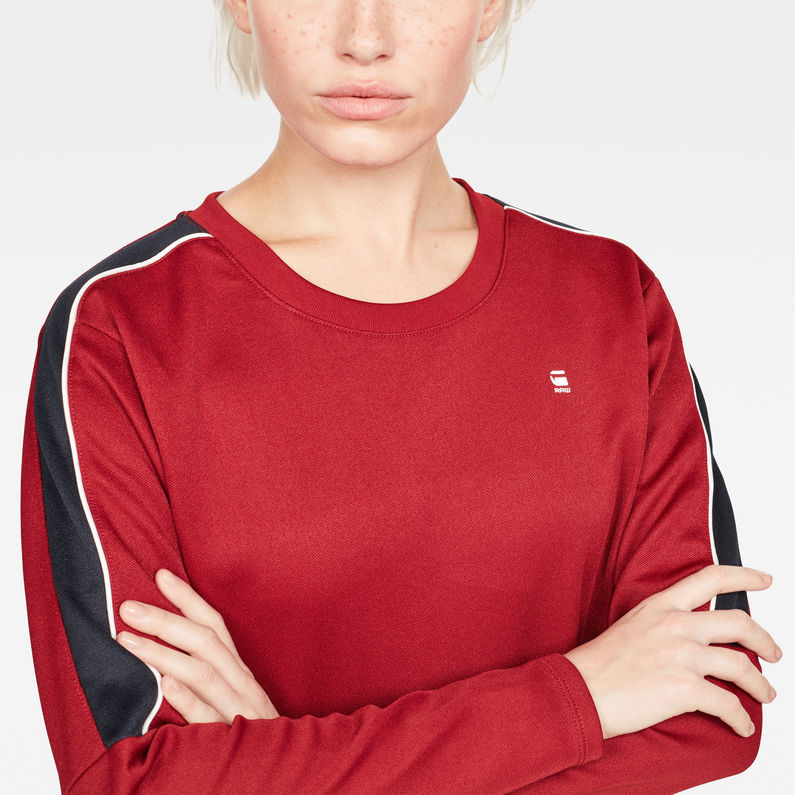 G-Star RAW® Nostelle Stripe Cropped Sweater Rood detail shot