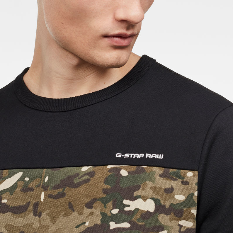 G-Star RAW® Core Camo Block Sweatshirt Schwarz detail shot