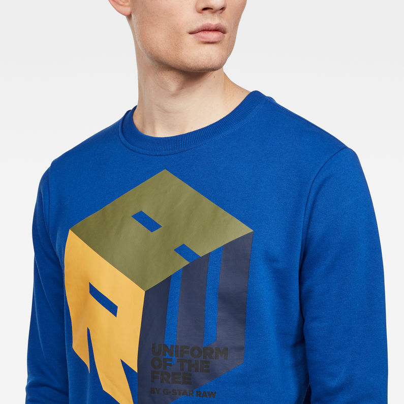 G-Star RAW® Graphic 6 Core Sweater Medium blue detail shot