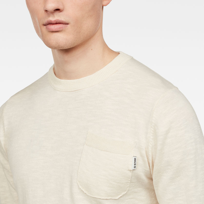 G-STAR® Core Pocket Knit White detail shot