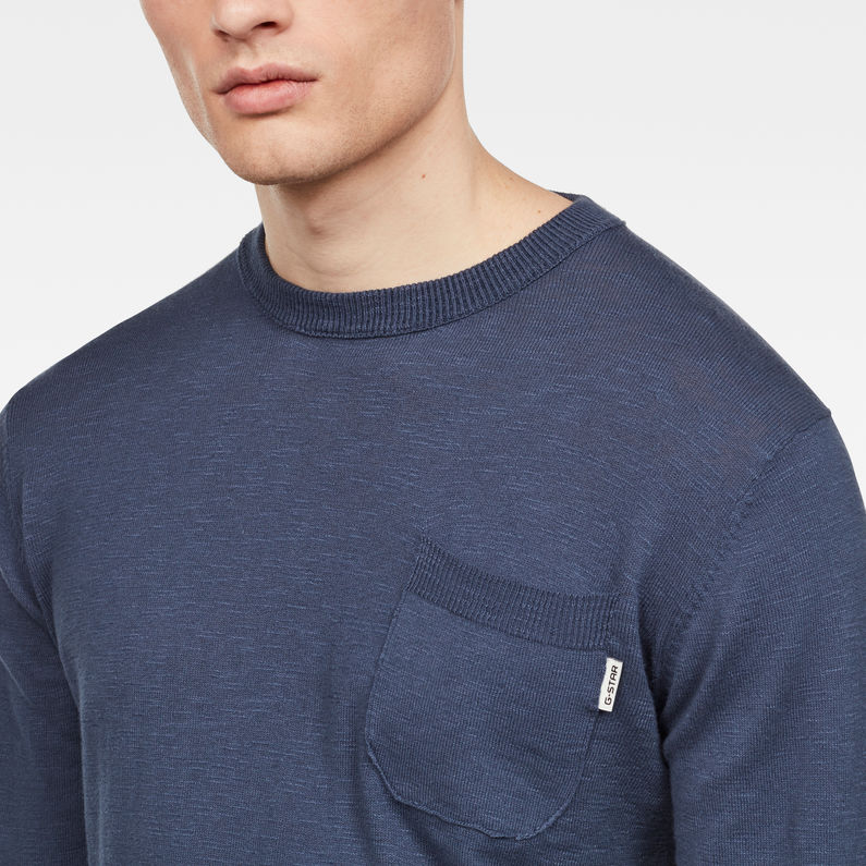 G-Star RAW® Pull Core Pocket Bleu foncé detail shot