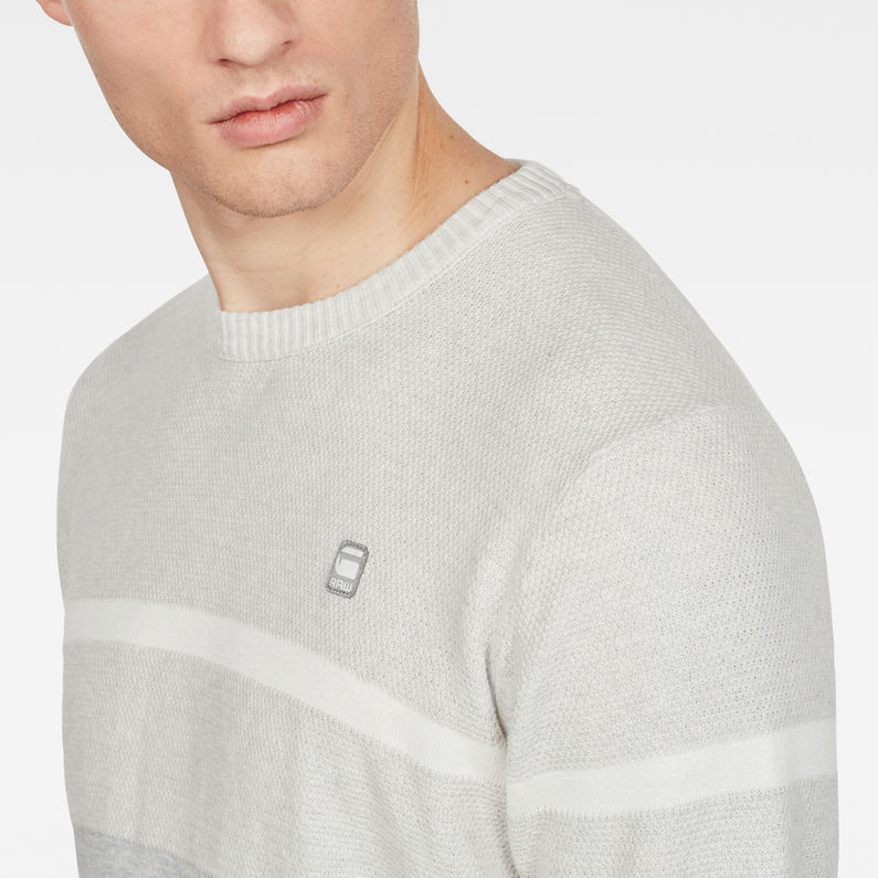 G-Star RAW® Core Stripe Knit White detail shot