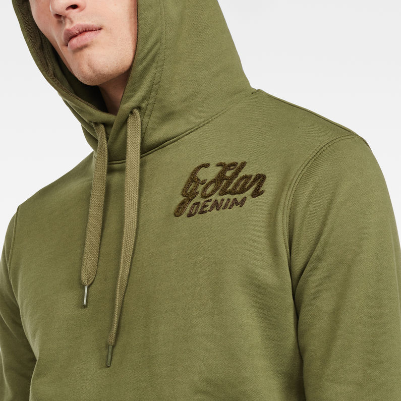 G-Star RAW® 5621 Graphic 10 Core Hooded Sweat Green detail shot