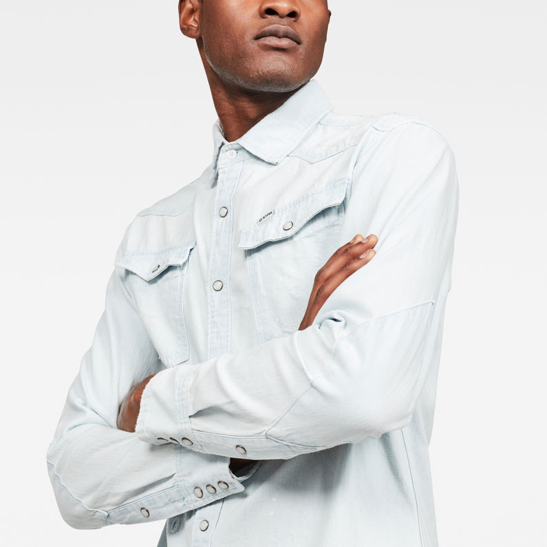 G-Star RAW® 3301 Slim Overhemd Lichtblauw detail shot
